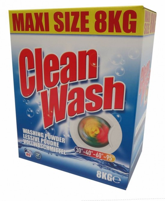 Clean wash waspoeder 8kg 80 wasbeurten krachtig mi